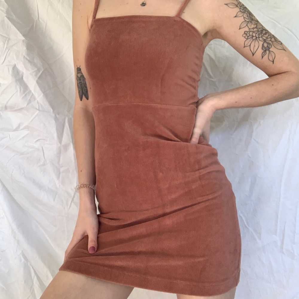 S Forever 21 Orange corduroy mini dress